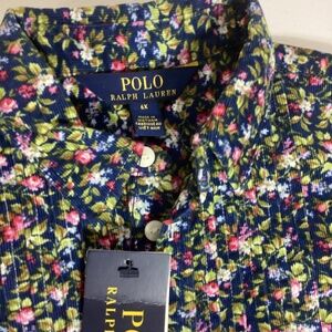 Polo Ralph Lauren Blue Floral Corduroy Boston Commons Dress, Size 6x